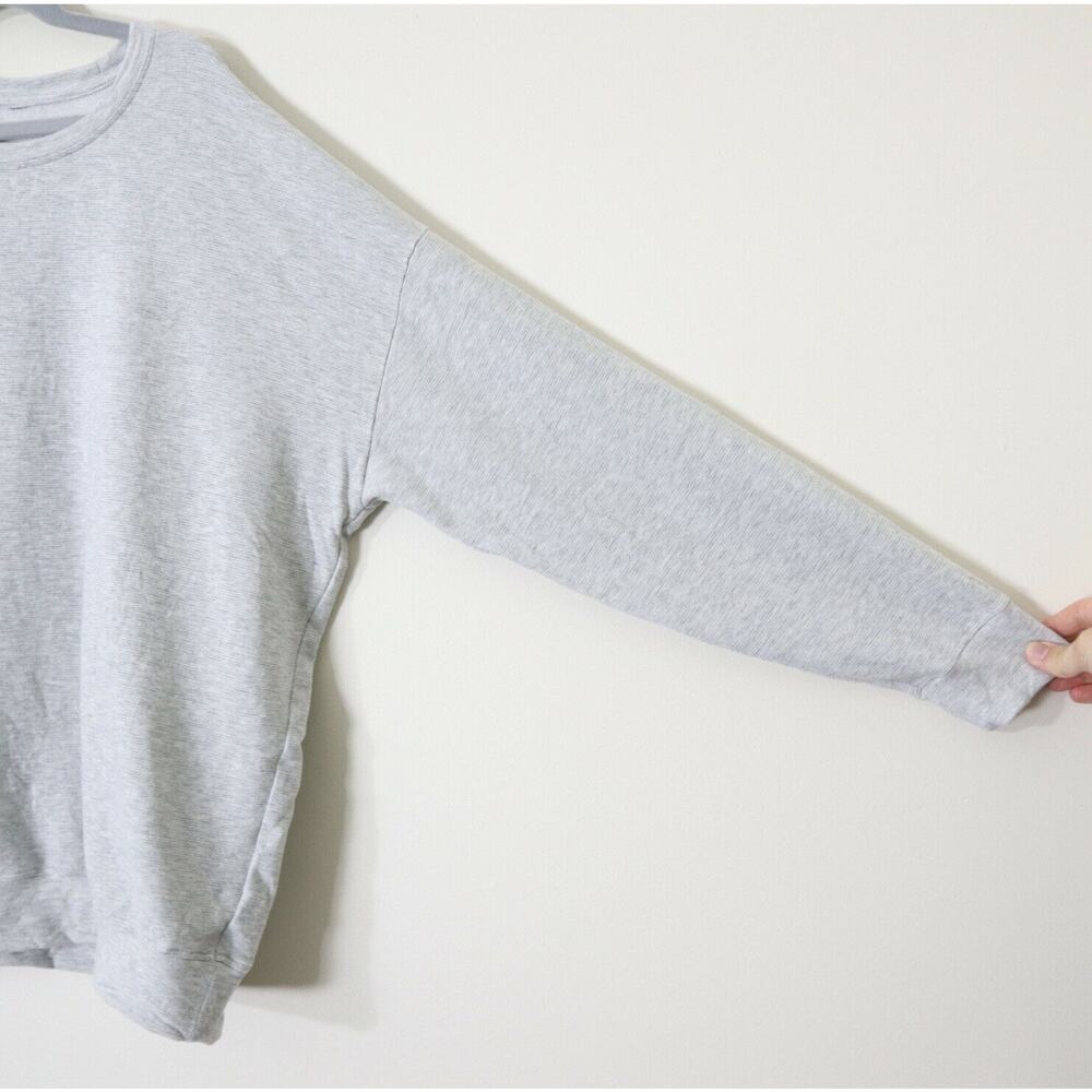 Athleta Size PM Studio to Street Sweatshirt Micro Stripe Heathered Gray - Picture 8 of 11